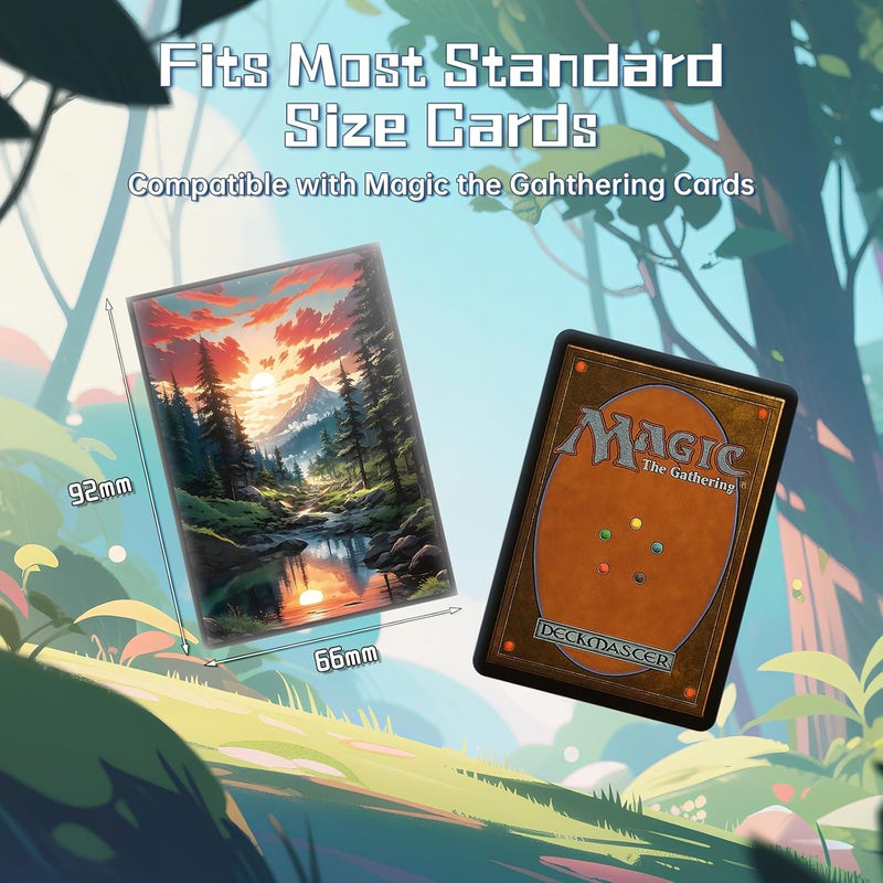 Kiiransr MTG Card Sleeves - Taiga(Red Green) - Fantasy Dual Lands Series - Ultra Clear Front & Matte Finish Back, 100 Count Standard Size TCG Art Sleeves for Magic The Gathering - Image 4